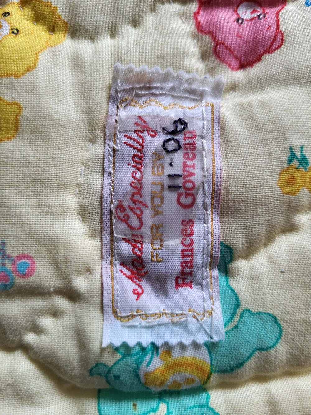 Handmade Care Bears Patchwork Baby Quilt - Yellow 33